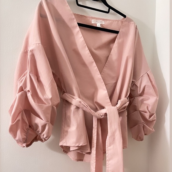 Pink wrap blouse - Picture 3 of 5
